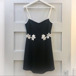 NWT Black Sundress with White Flower Detail